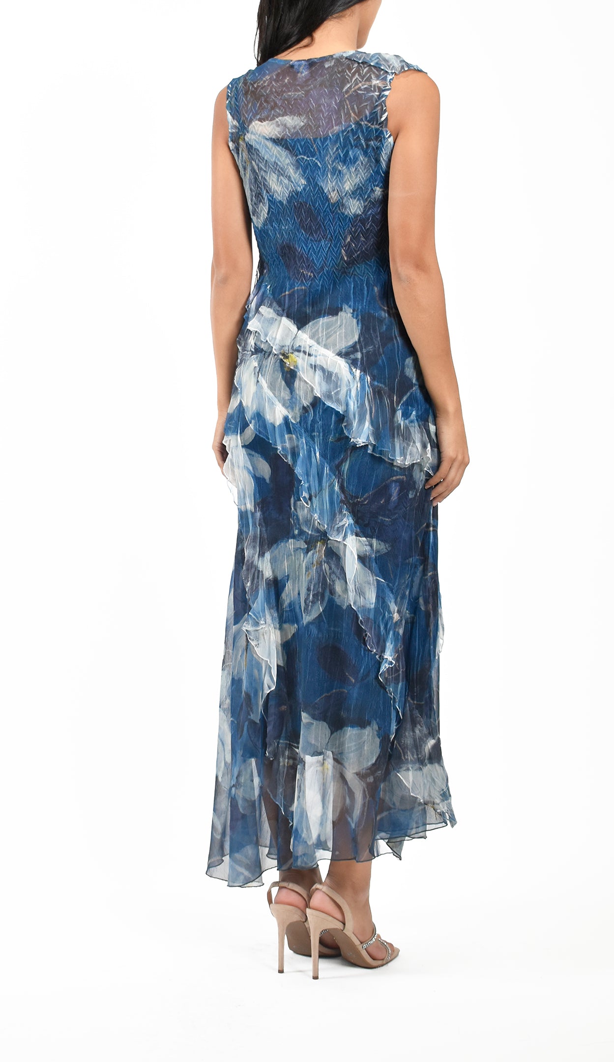 White Magnolia Sleeveless Ruffle Dress