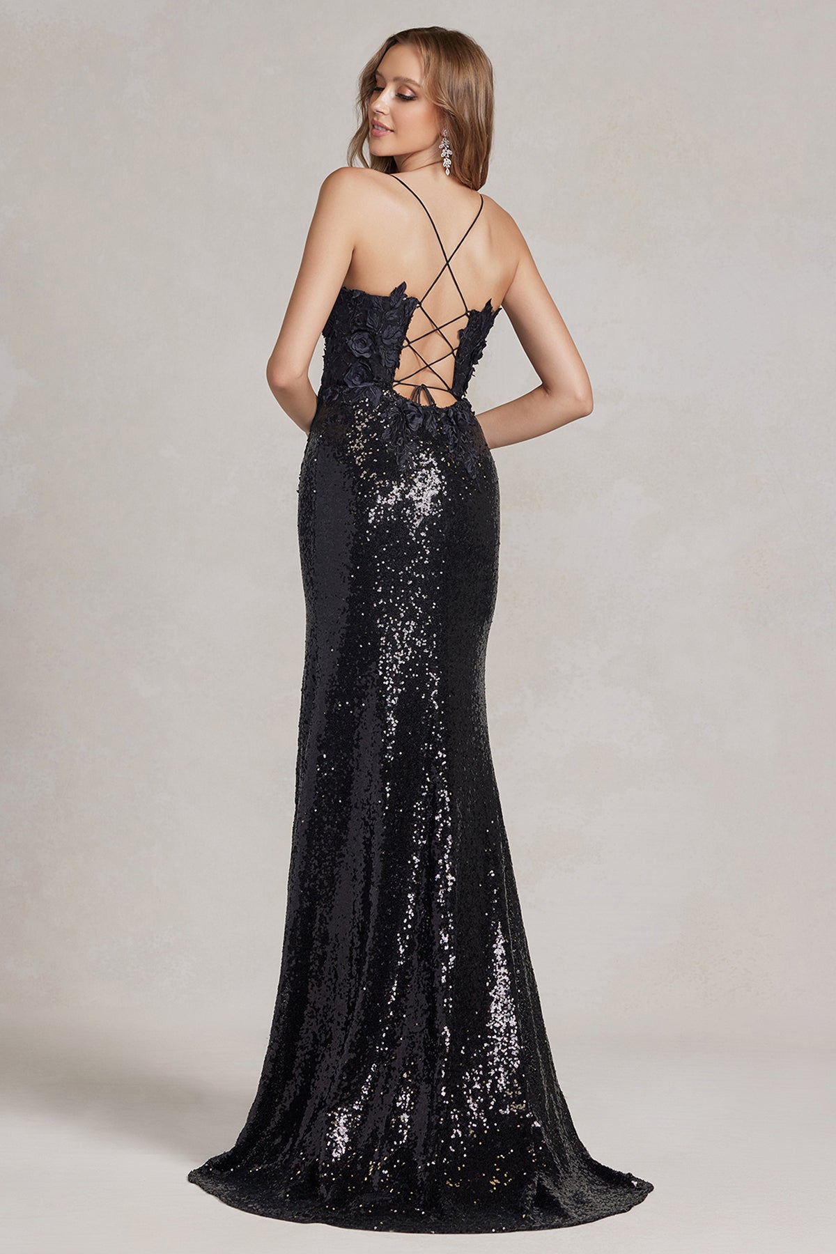 3D Flower Sequin Dress