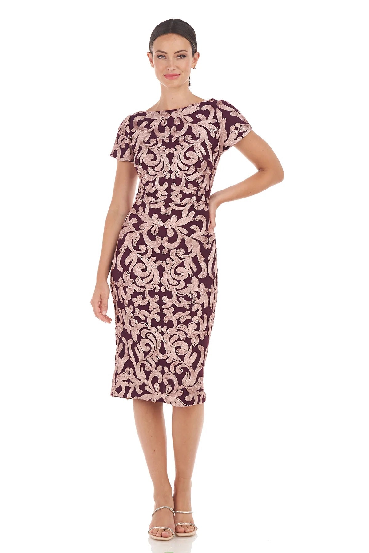 Alexa Soutache Embroidered Cocktail Dress