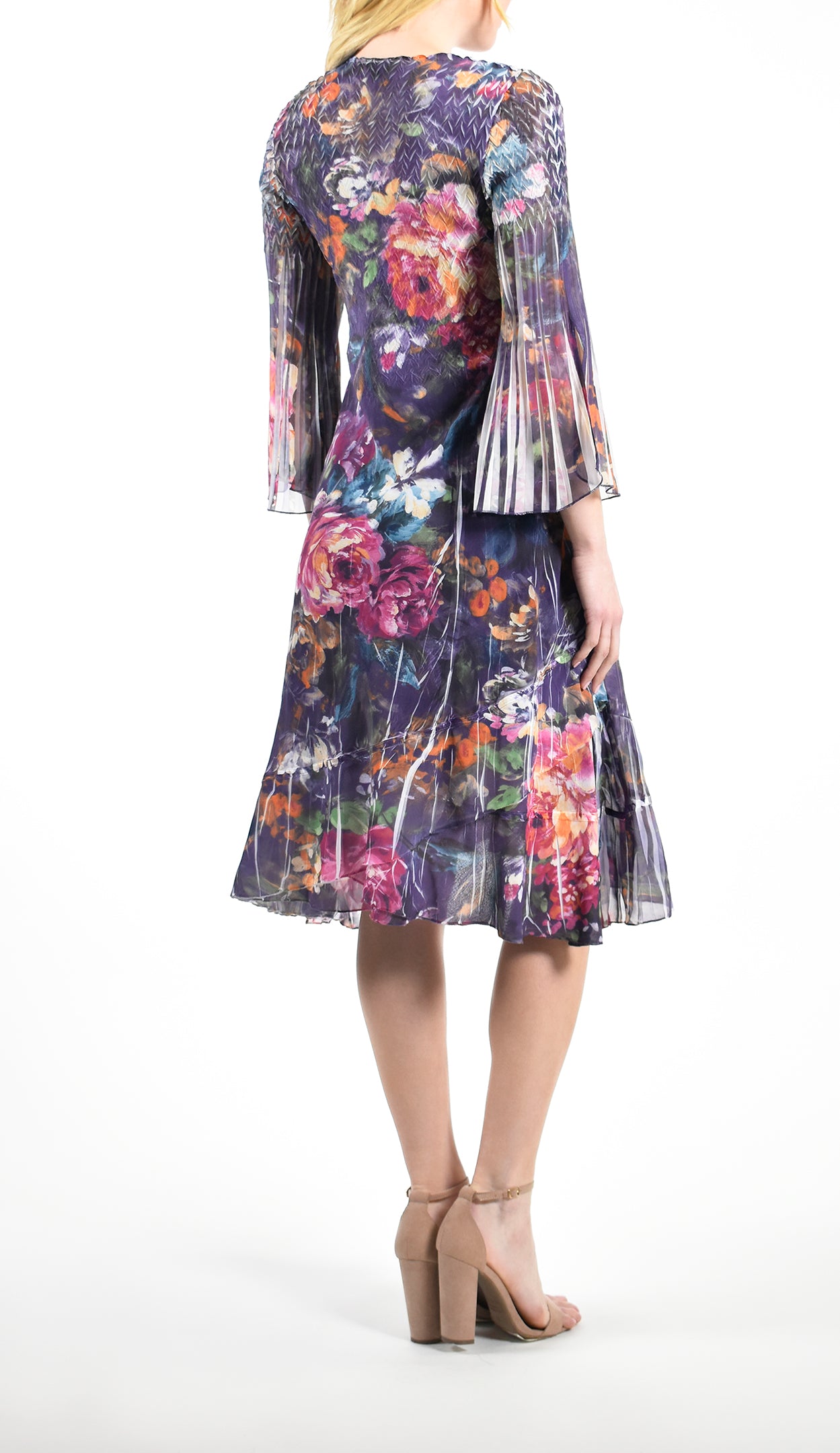 Belgian Rose V-Neck Chiffon Dress