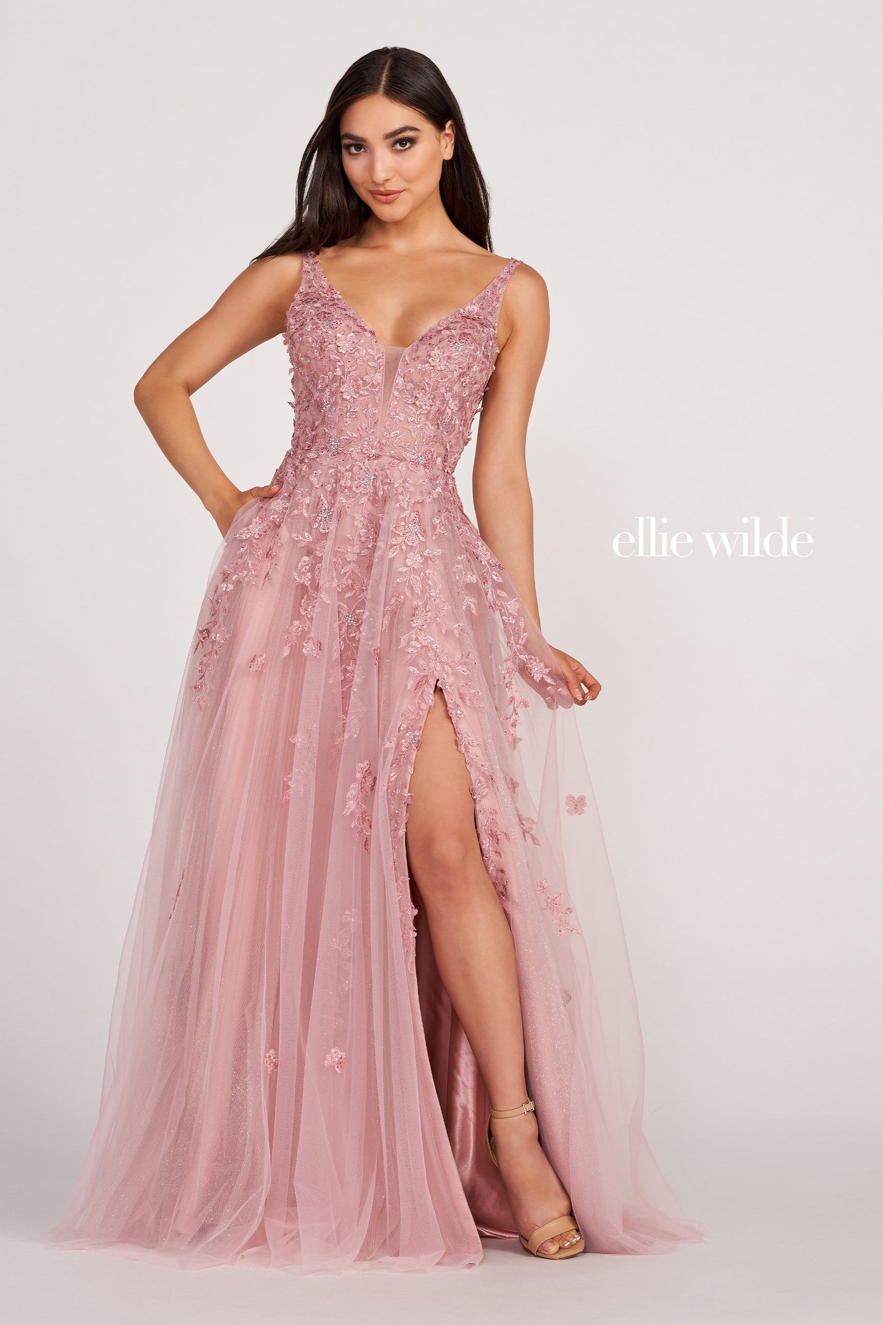 Butterfly Applique Sparkle Gown