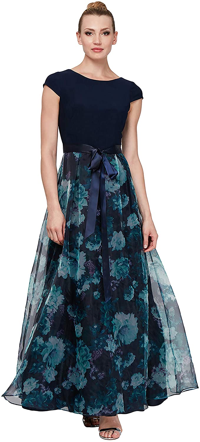 Cap Sleeve Floral Organza Dress Lizzy s by Cathy Allan