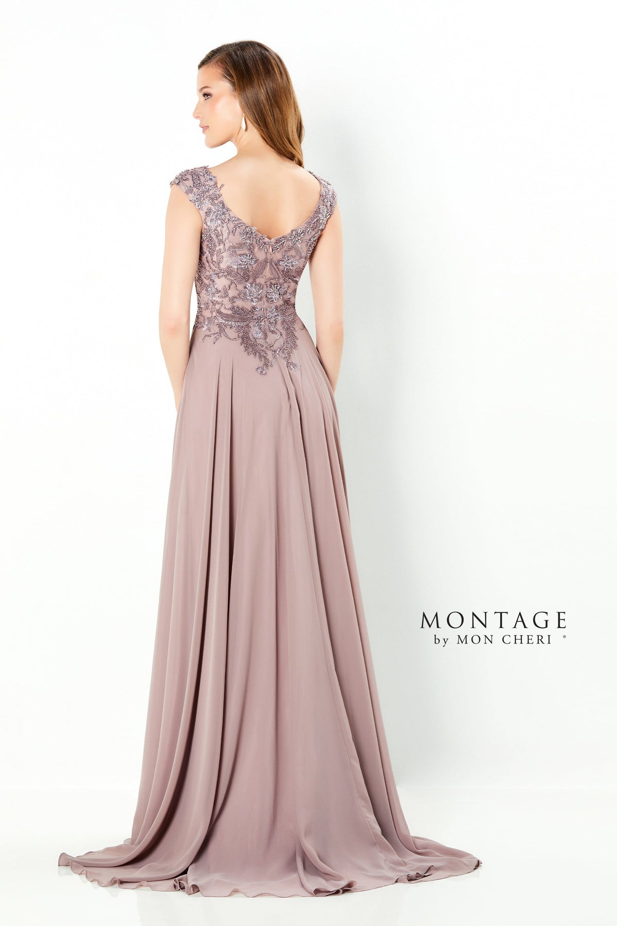 Crystal Embellished Chiffon Gown