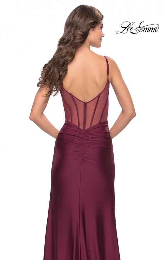 Illusion Bodice Corset Style Jersey Dress