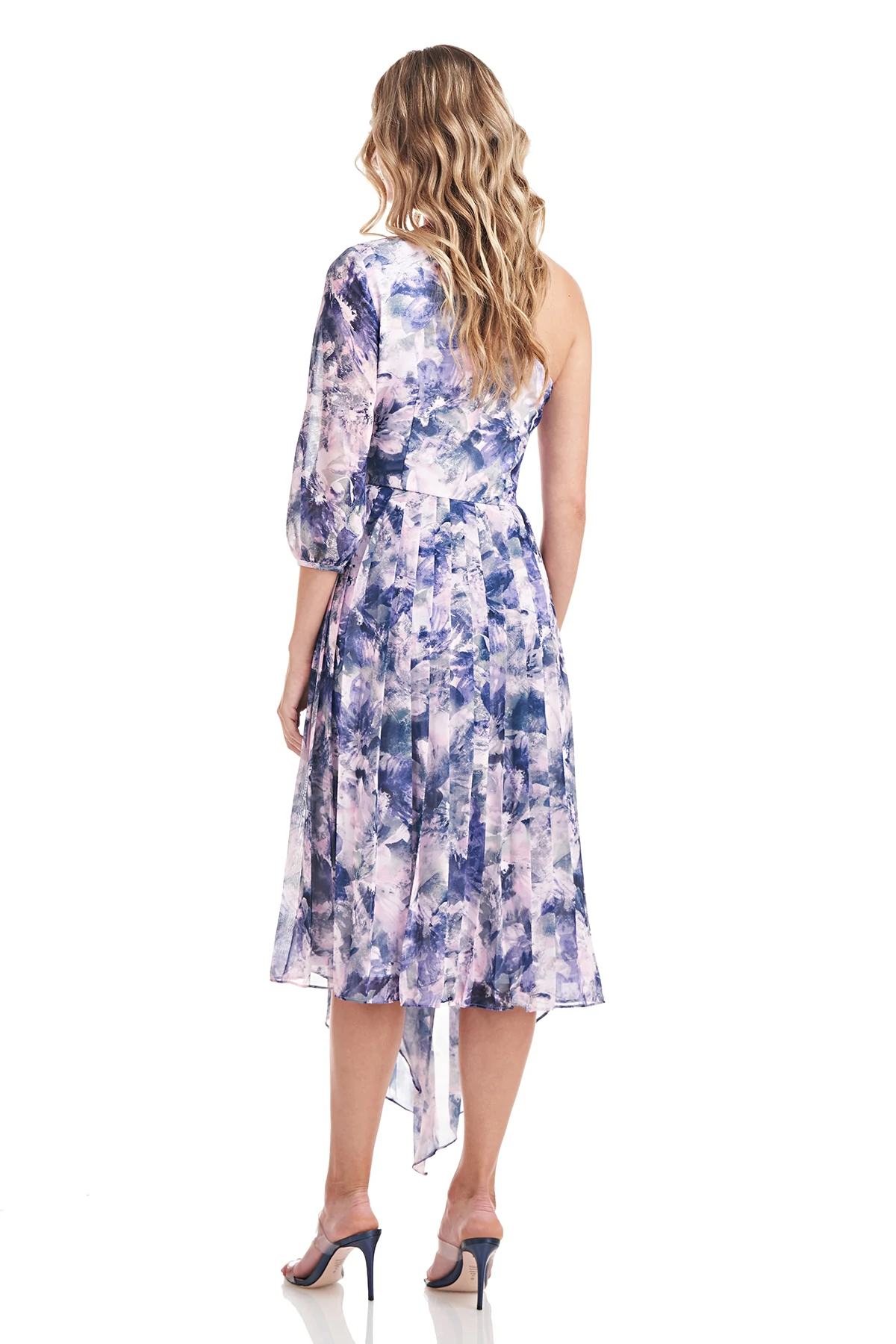 Kaylee One Shoulder Tea Length Dress