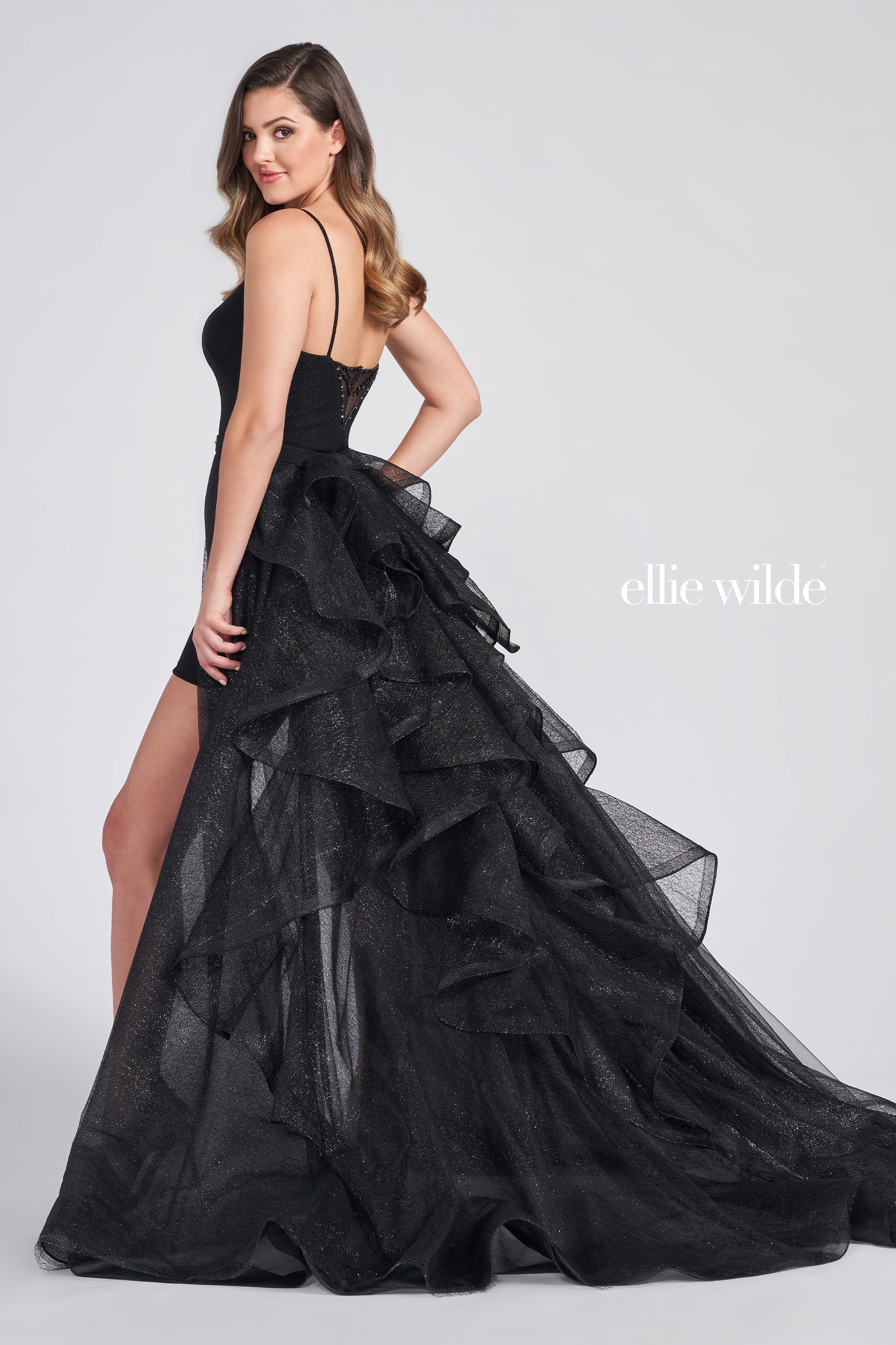 Layered Ruffle Skirt 2-Piece Gown