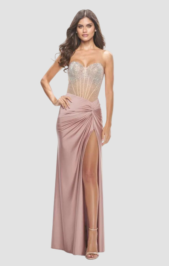 Rhinestone Bodice Knot Detail Dress