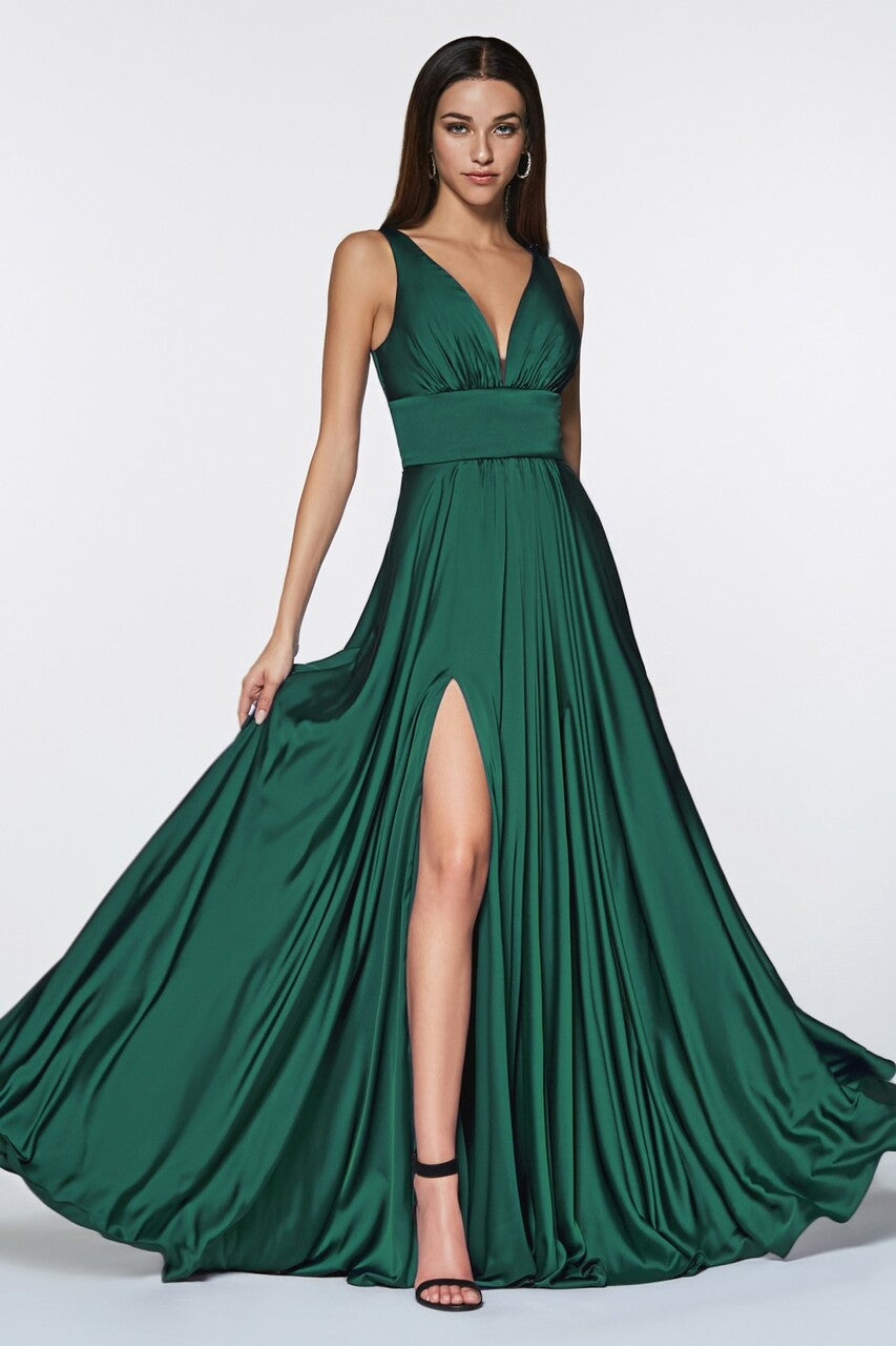 Satin Flowy A-Line Gown