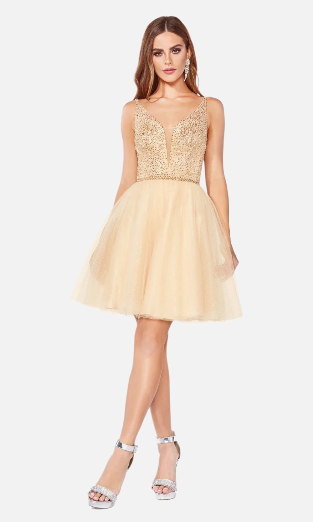 Short Beaded Glitter Dress