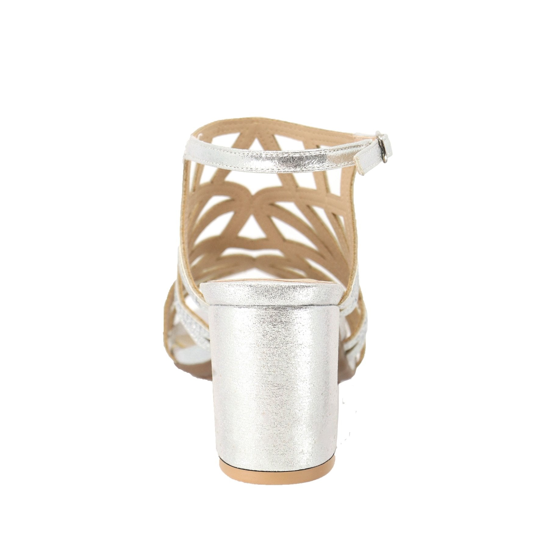 Macy Silver Caged Strap Shoe