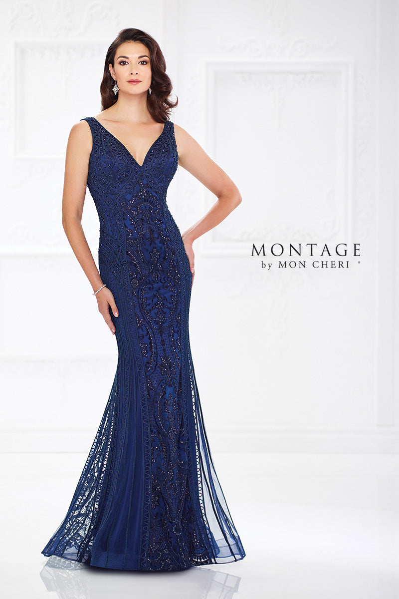 Stunning Embroidery and Ribbon Gown in Curvy