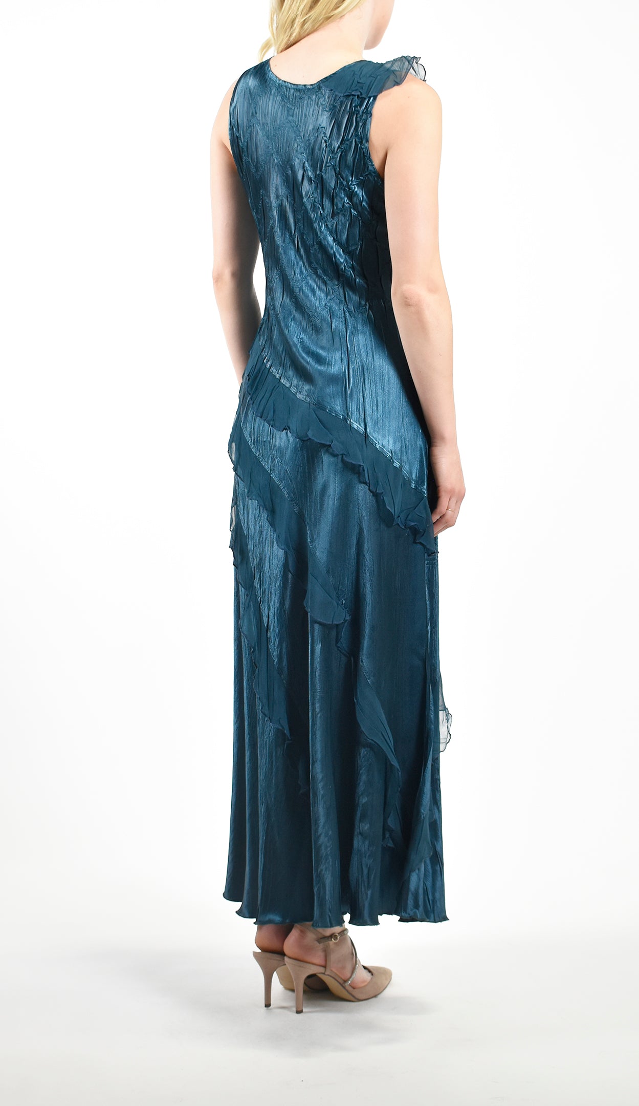 V-Neck Ruffled Maxi Dress