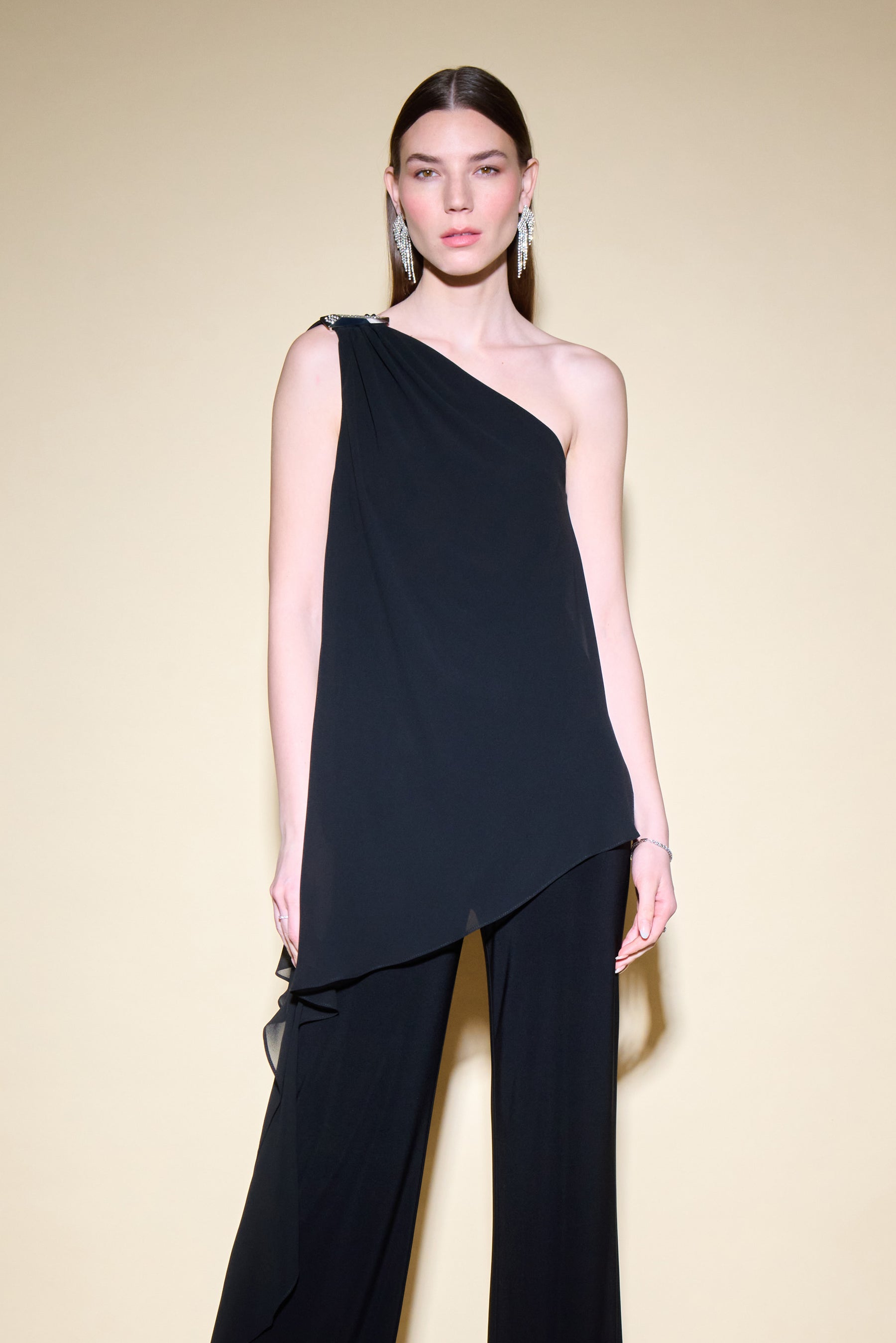 Glamorous One Shoulder Overlay Jumpsuit