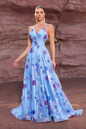 3D Floral Sequin Ball Gown