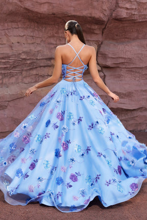 3D Floral Sequin Ball Gown