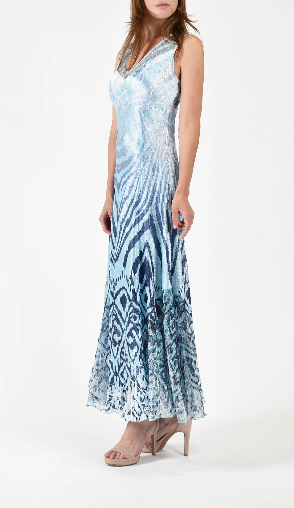 Aqua Ikat Zebra Print Dress