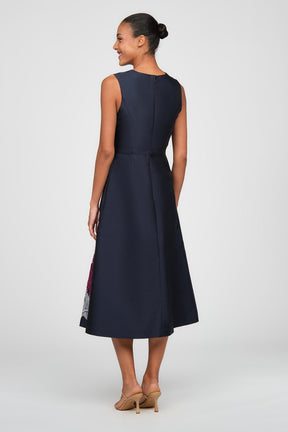 Aria Dark Navy Tea Length Dress