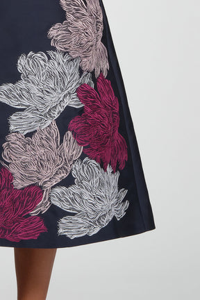 Aria Dark Navy Tea Length Dress
