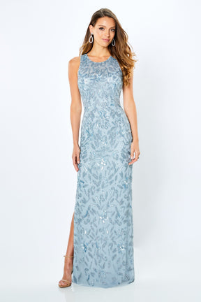 Beaded Tulle Sheath Gown