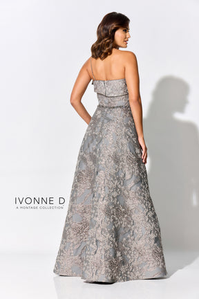 Brocade Organza A-Line Gown