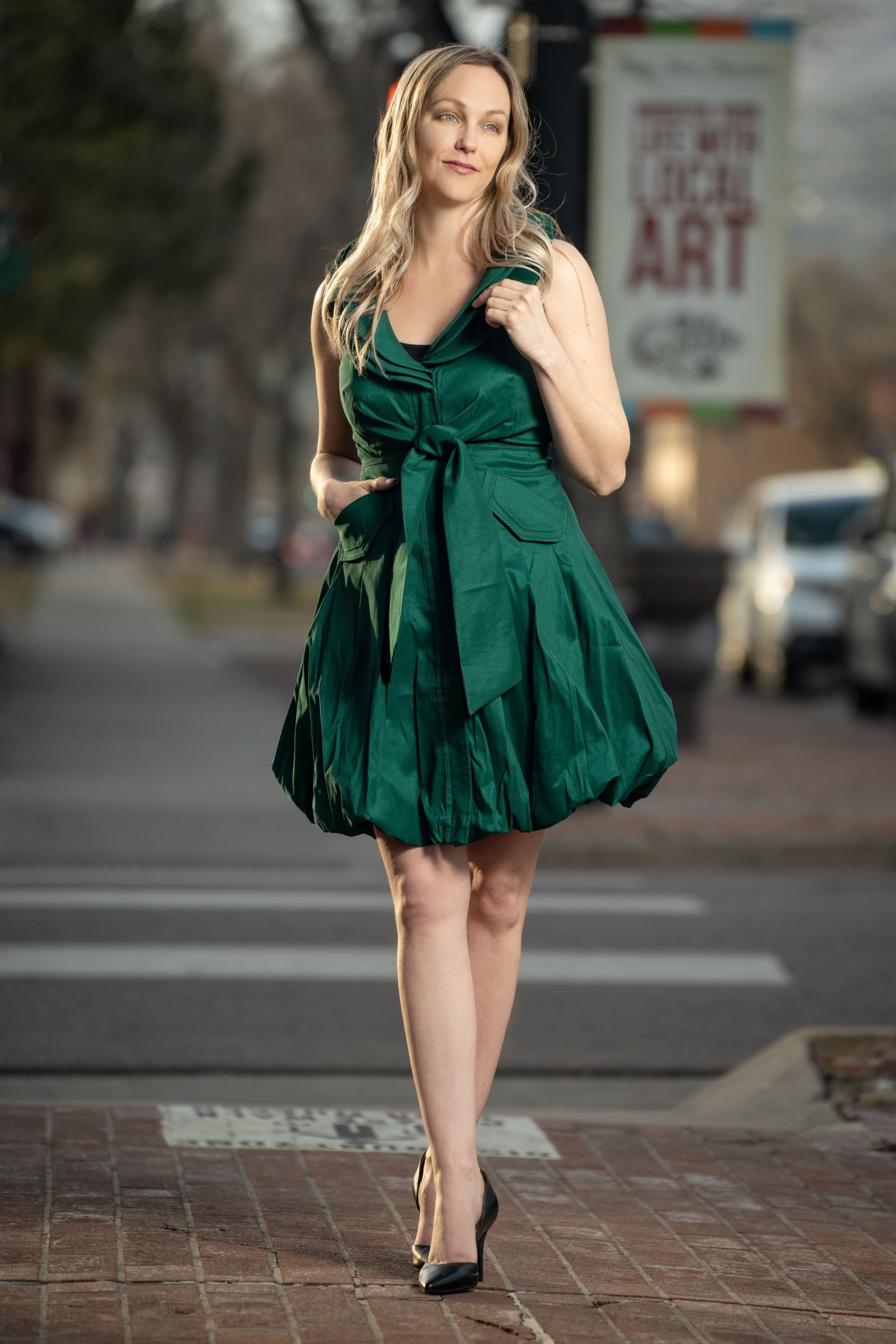 Bubble Dress with Wired Collar