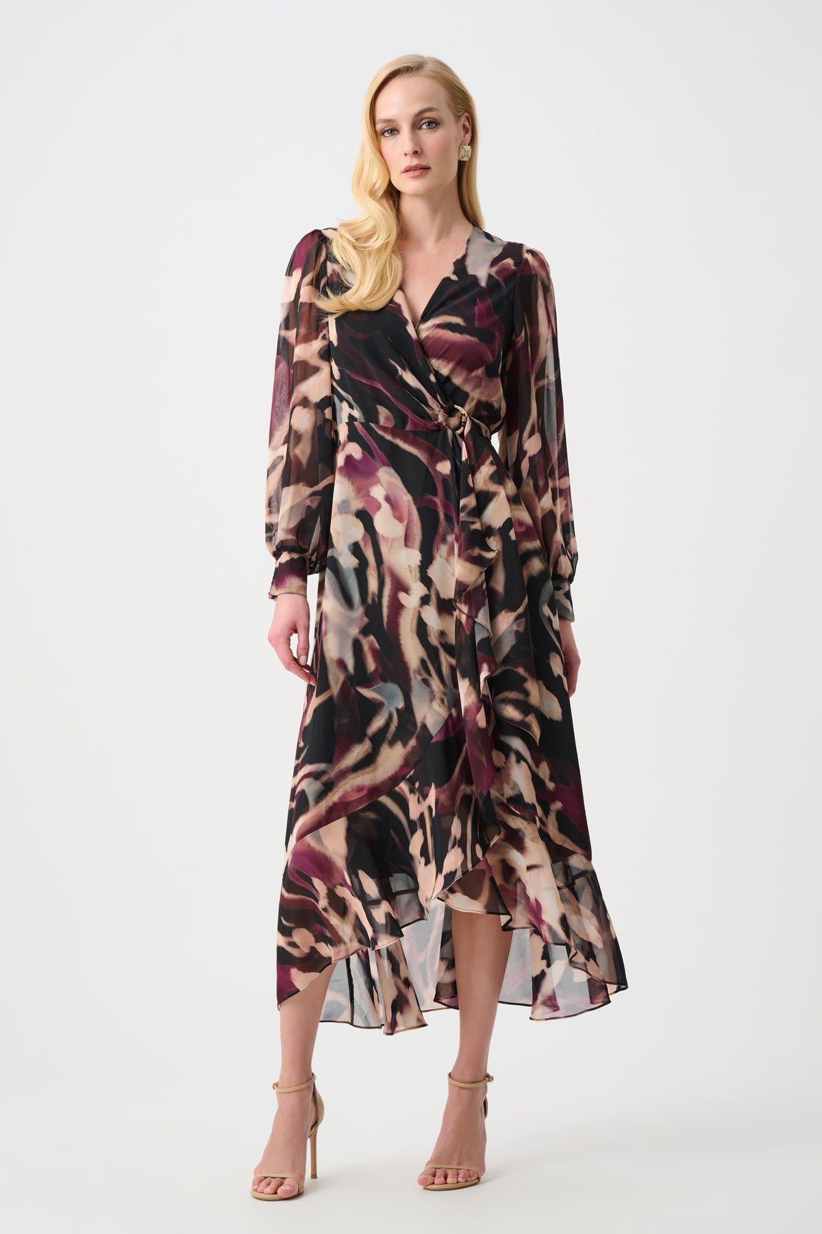 Chiffon Printed Fit & Flare Wrap Dress