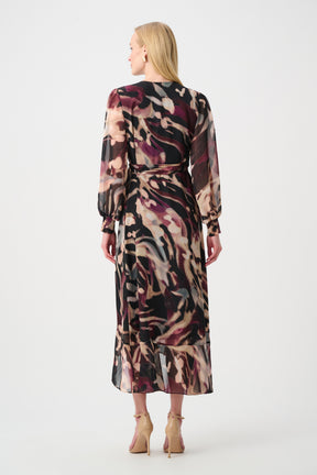 Chiffon Printed Fit & Flare Wrap Dress