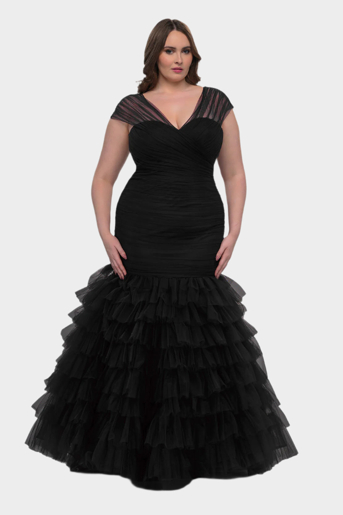 Curvy Ruffle Skirt Mermaid Gown