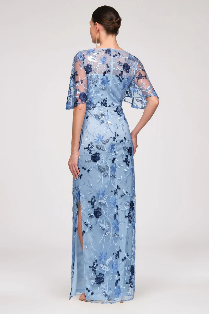 Daphne Flutter Column Gown