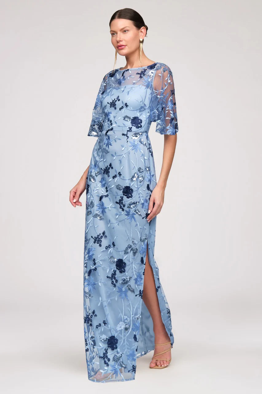 Daphne Flutter Column Gown