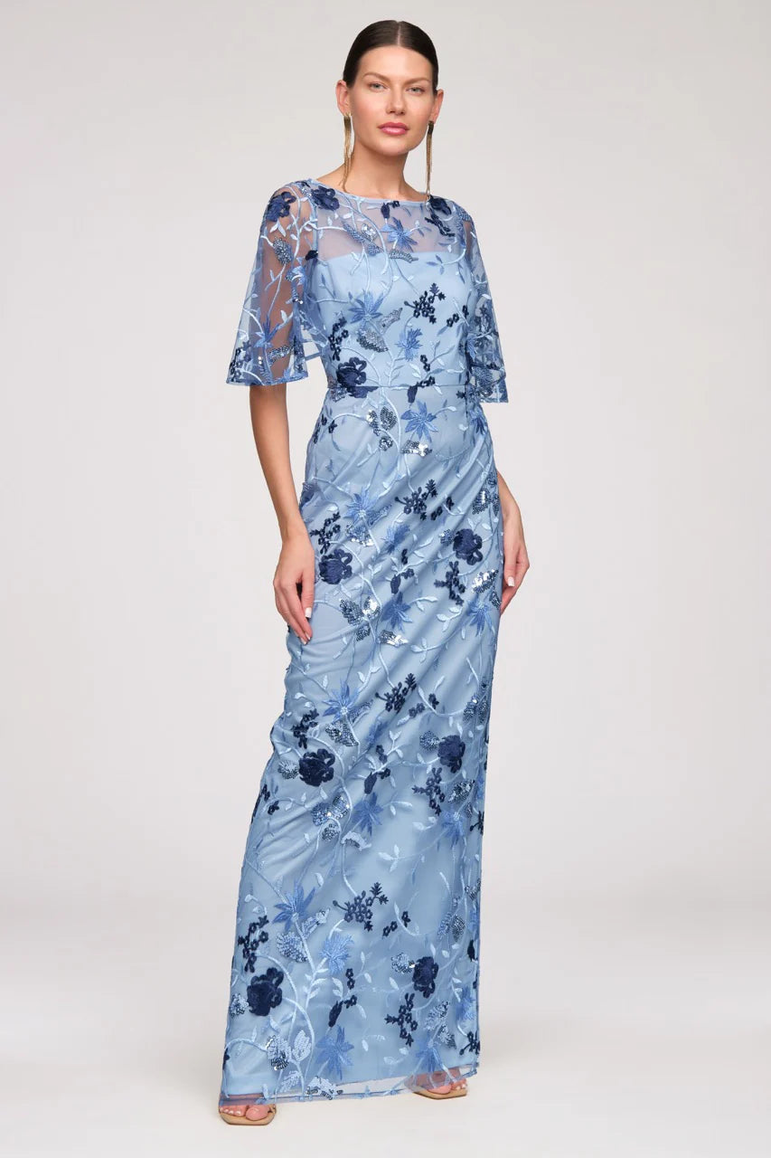 Daphne Flutter Column Gown