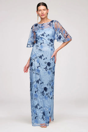Daphne Flutter Column Gown