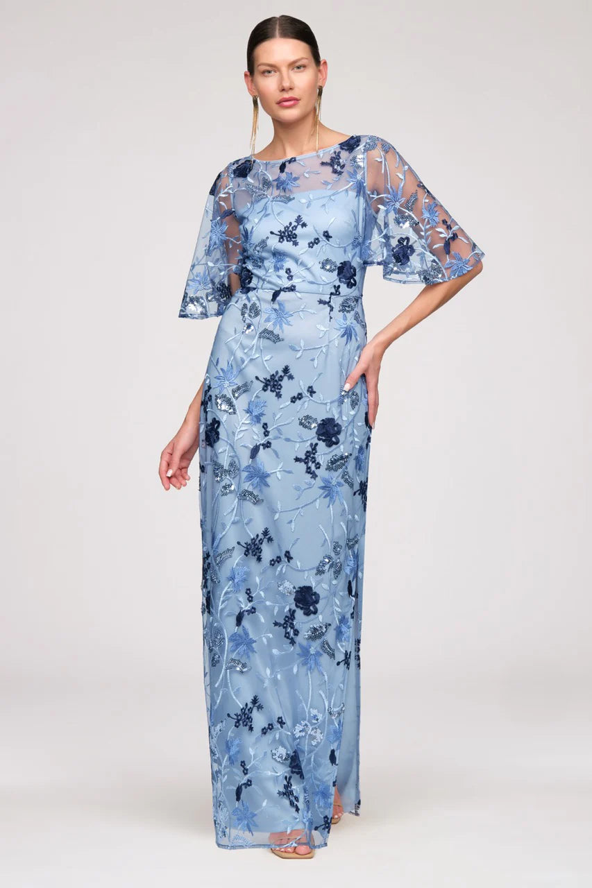 Daphne Flutter Column Gown