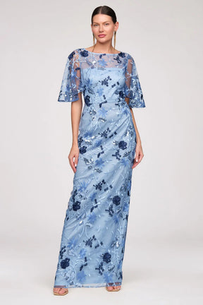 Daphne Flutter Column Gown