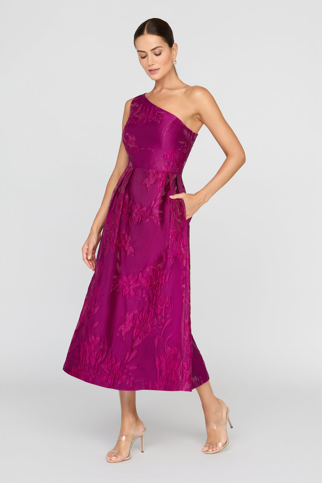 Dorrit Vivid Berry Tea Length Dress