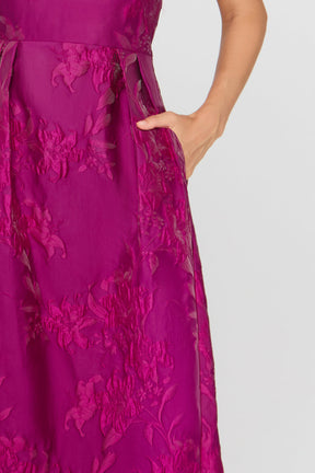 Dorrit Vivid Berry Tea Length Dress