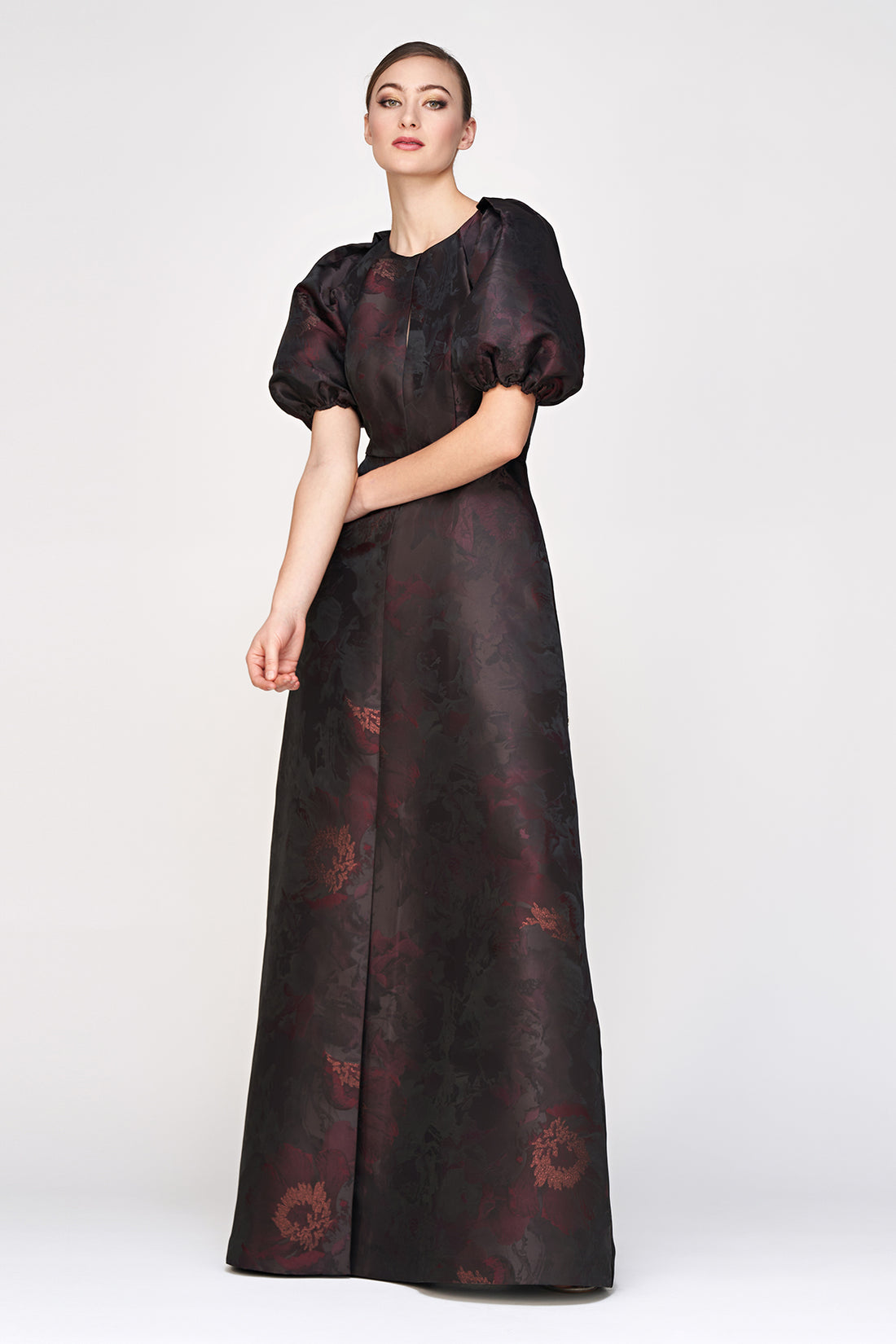 Espresso Delfina Statement Sleeve Gown