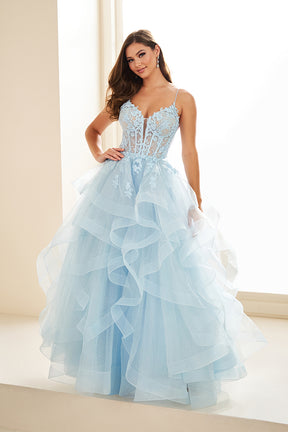 Exquisite Layered Sparkle Tulle Ballgown