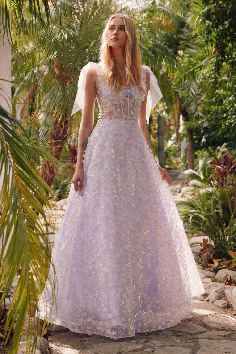 Fairytale 3D Flower Embellished Ballgown