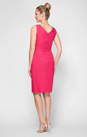 Faux Crossover Side Ruched Dress