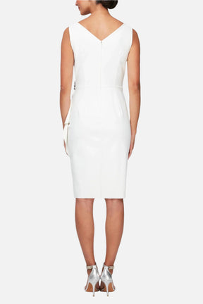 Faux Crossover Side Ruched Dress
