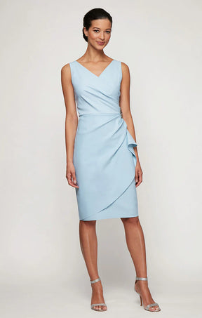 Faux Crossover Side Ruched Dress