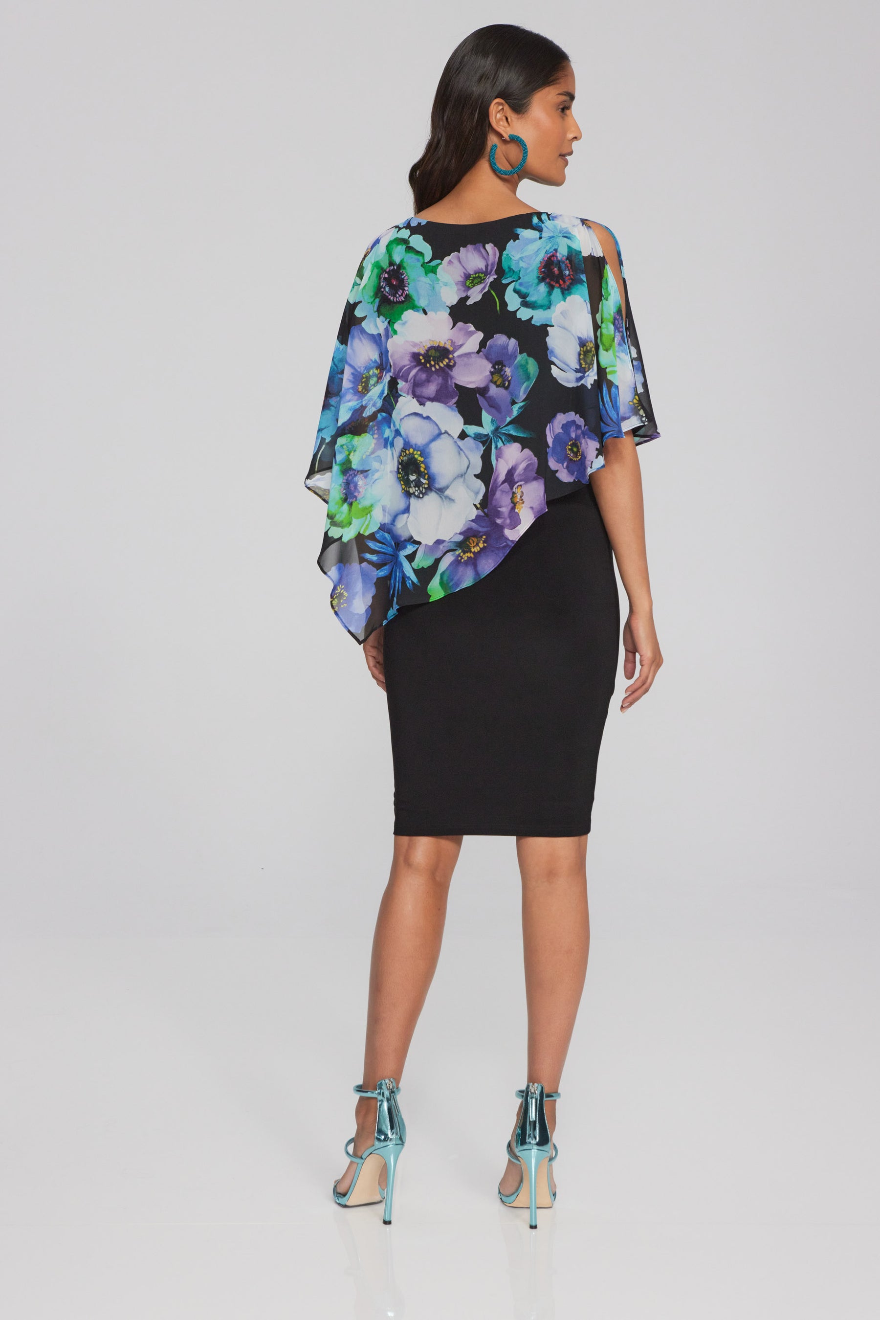 Floral Asymmetrical Overlay Dress