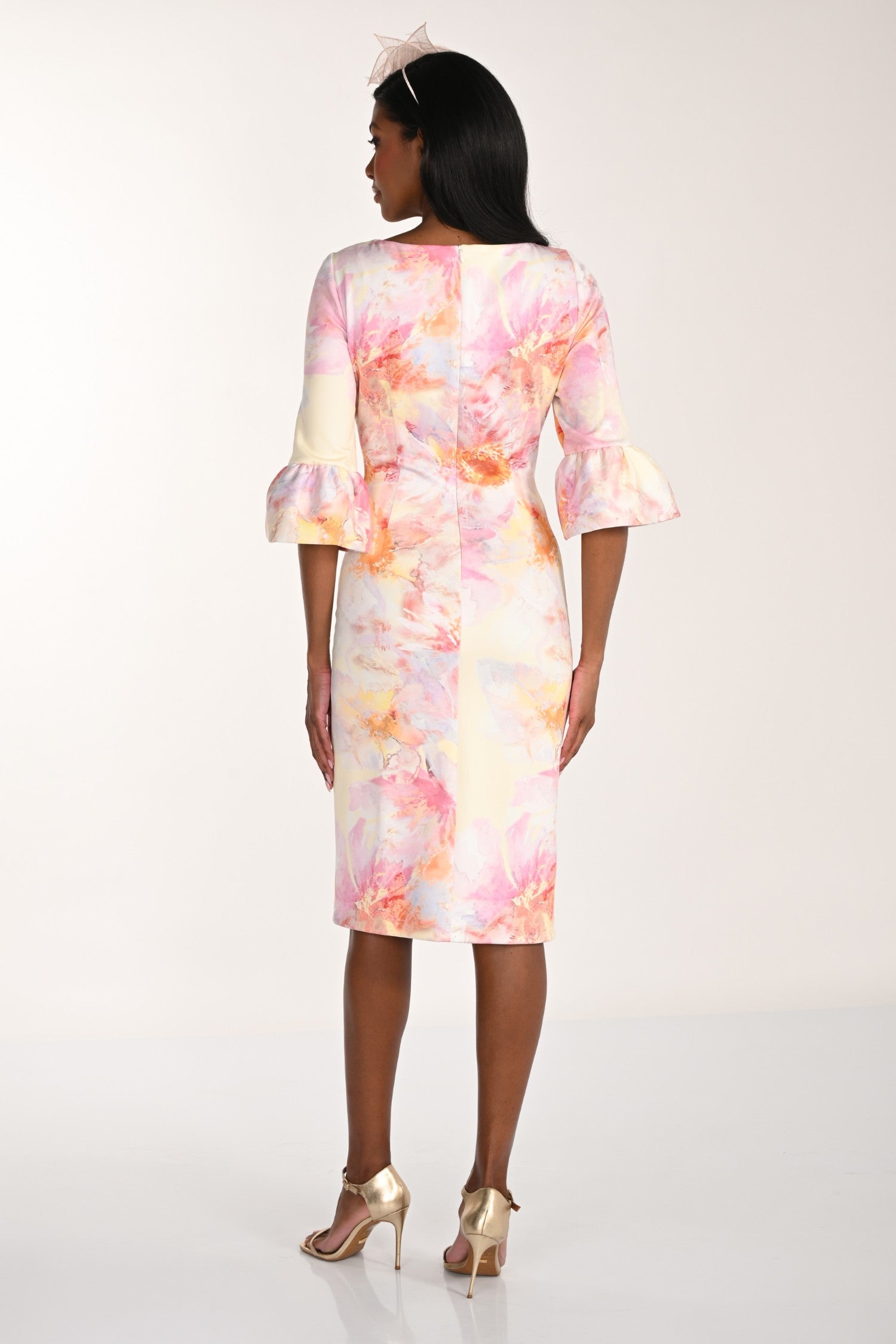 Floral Flutter Sleeve Sheath Dress