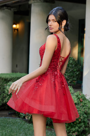 Floral Lace Embroidered Short Dress