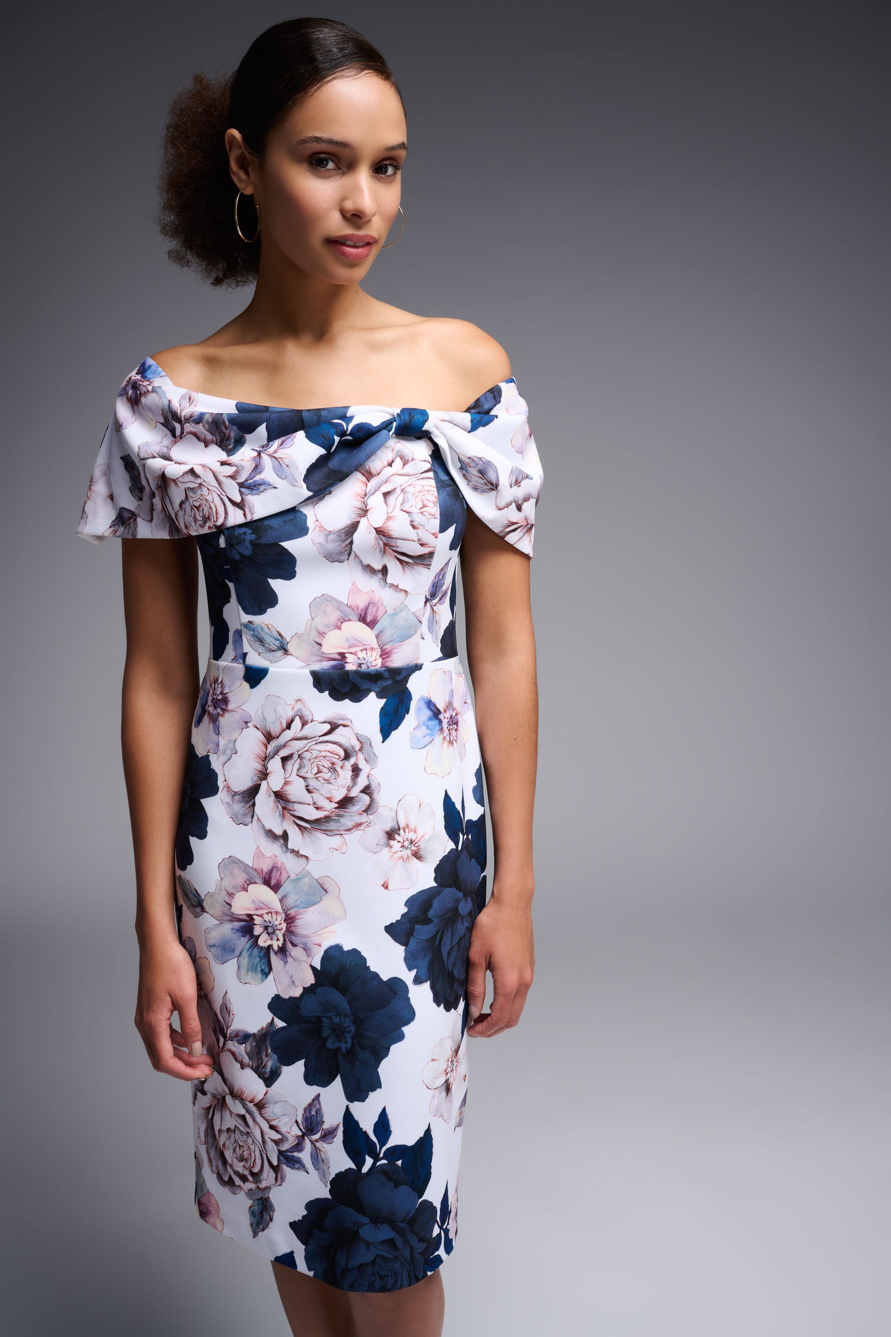 Floral Print Off Shoulder Dress