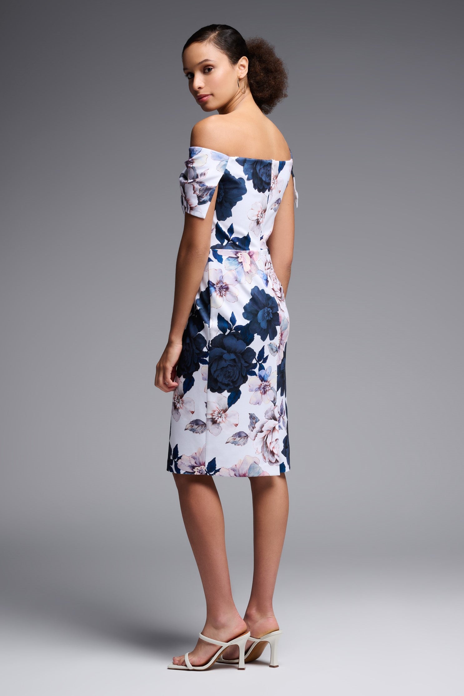 Floral Print Off Shoulder Dress