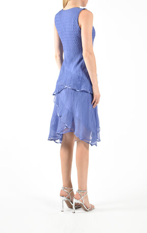 Fregatta Blue Ombre V-Neck Sleeveless Dress