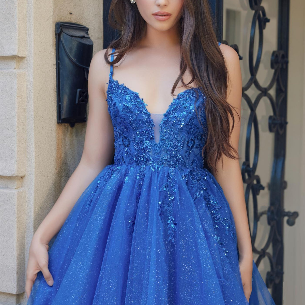 GLITTER LACE DRAPE FRILL DRESS【M size】 Glitter Lace-Up Back Short Dress | Lizzy's by Cathy Allan