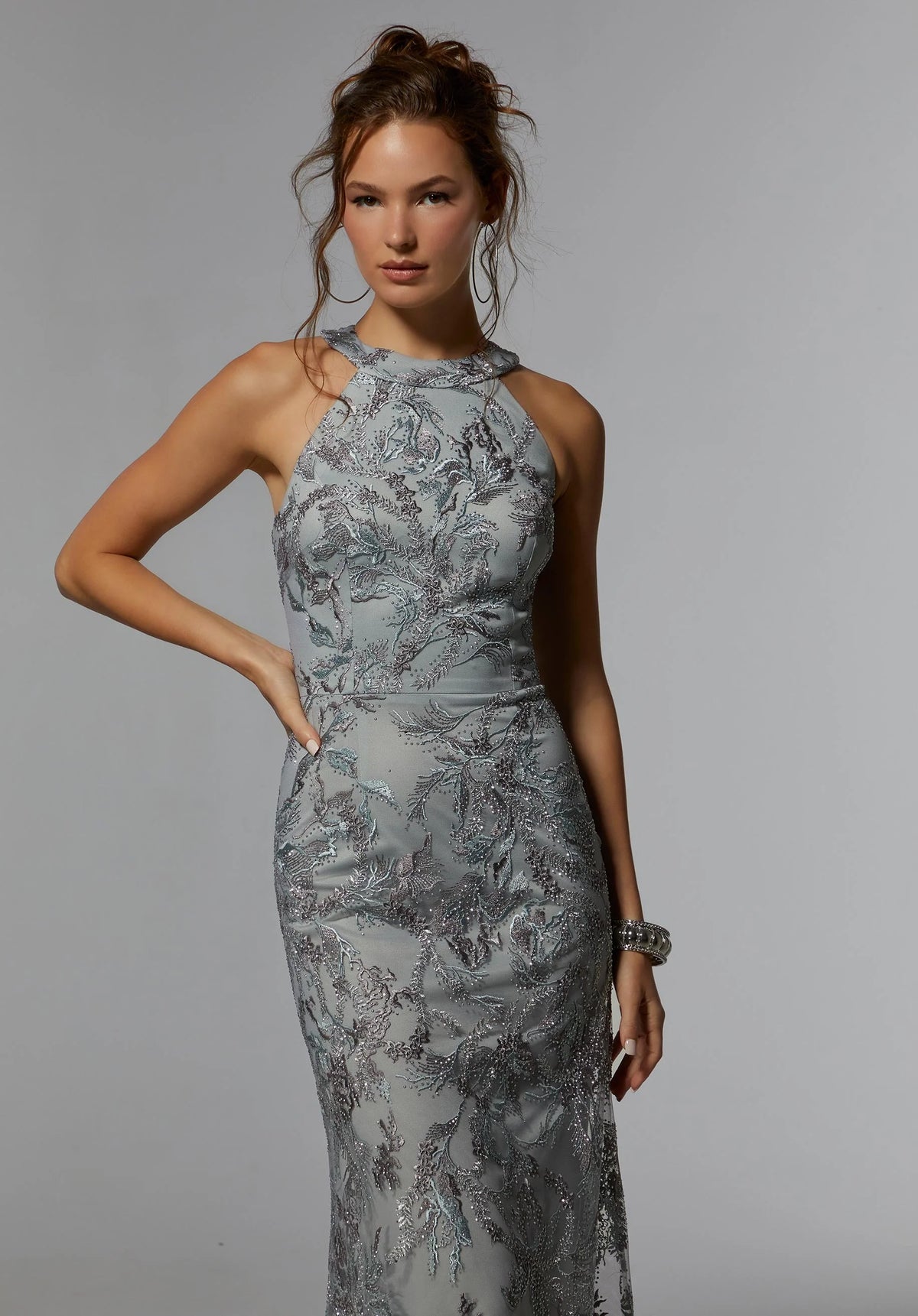 Halter Beaded Sheath Dress
